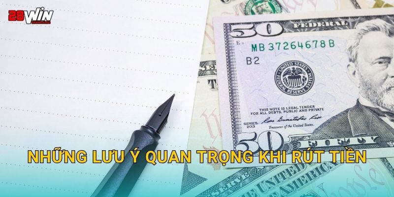 Những lưu ý quan trọng khi rút tiền